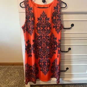 Womens orange design dress size large